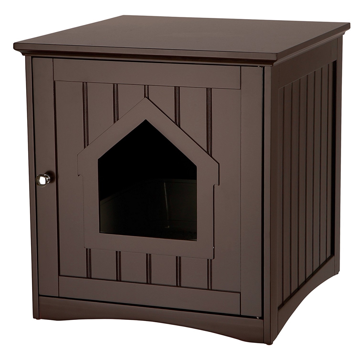 Wooden Cat Home & Litter Box, Brown