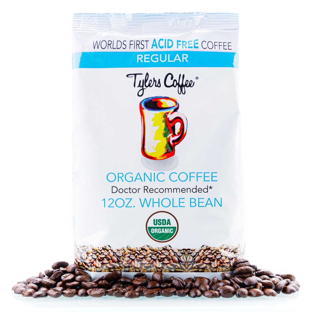 12 oz Bag of Regular Whole Bean Acid-Free Coffee