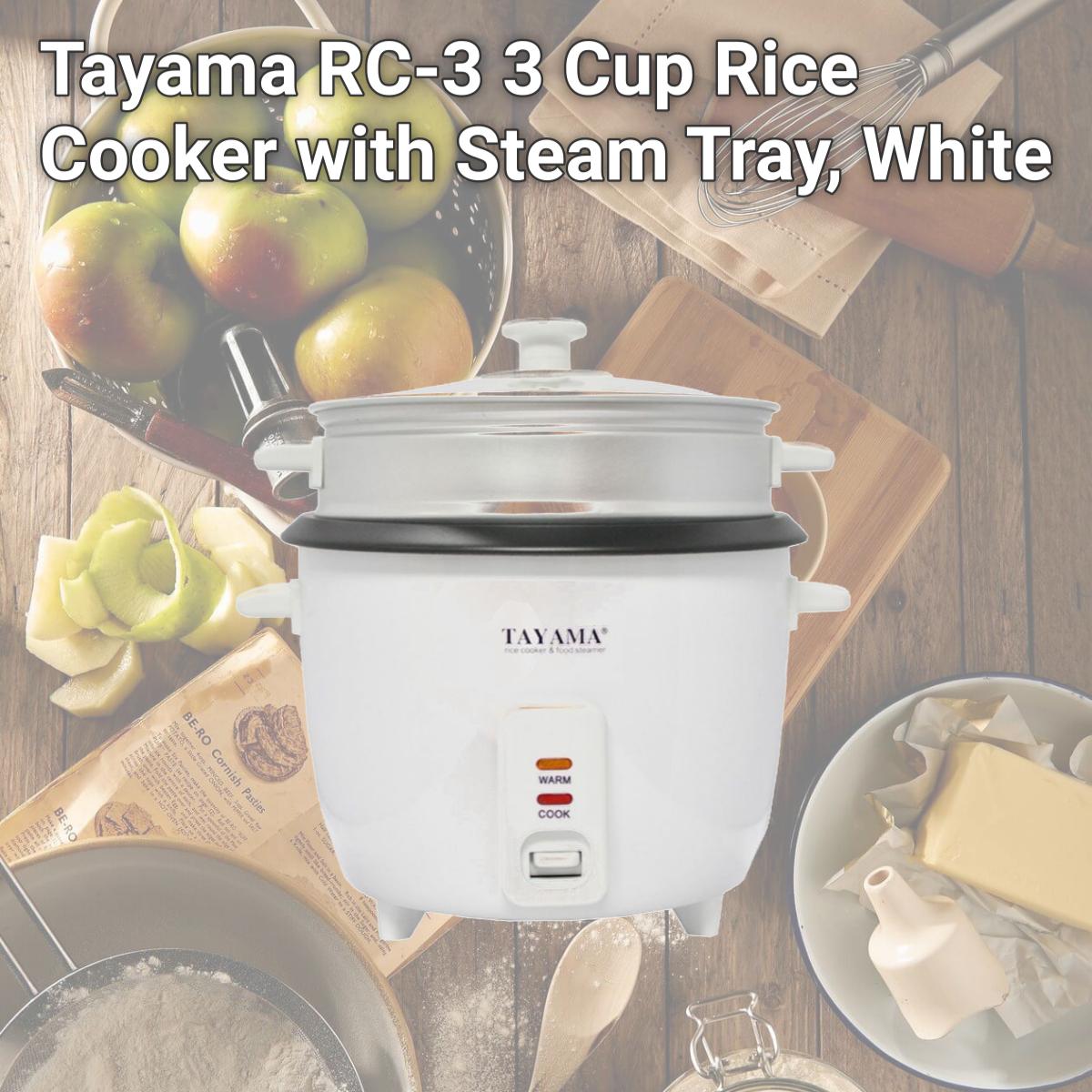 Picture of Tayama RC-3 3 Cup Rice Cooker with Steam Tray, White