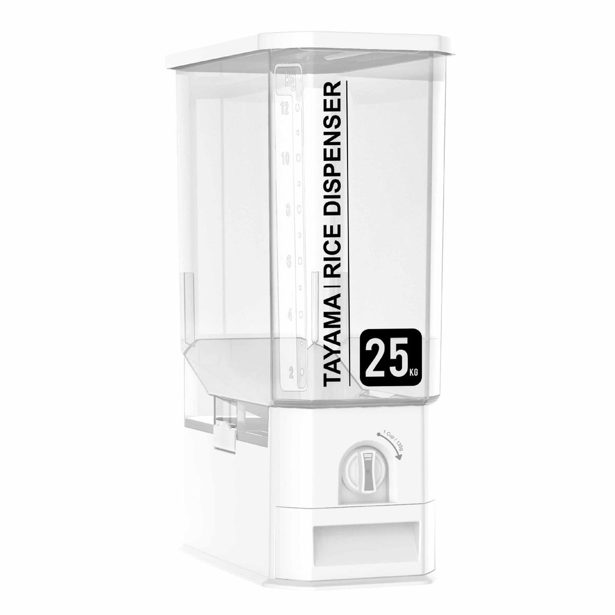 Picture of Tayama TRD-155 55 lbs Rice Dispenser Grain Storage Container, White
