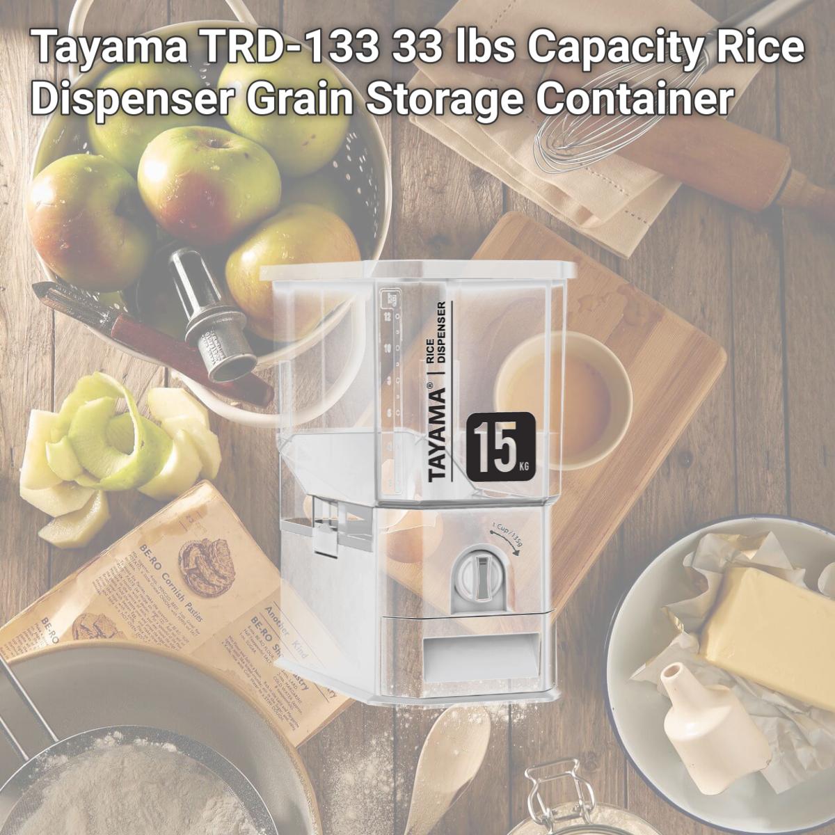 Picture of Tayama TRD-133 33 lbs Capacity Rice Dispenser Grain Storage Container
