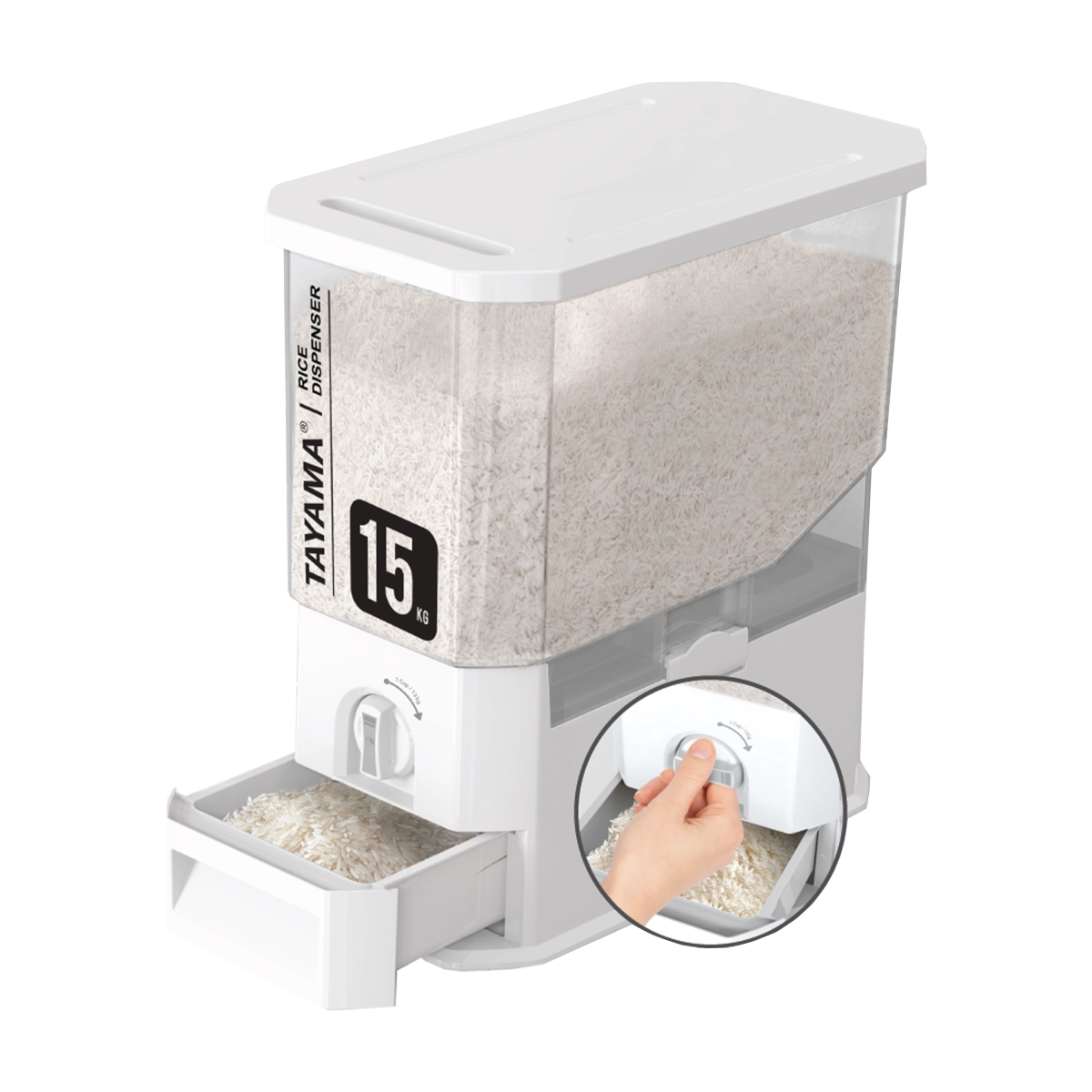 Picture of Tayama TRD-133 33 lbs Capacity Rice Dispenser Grain Storage Container