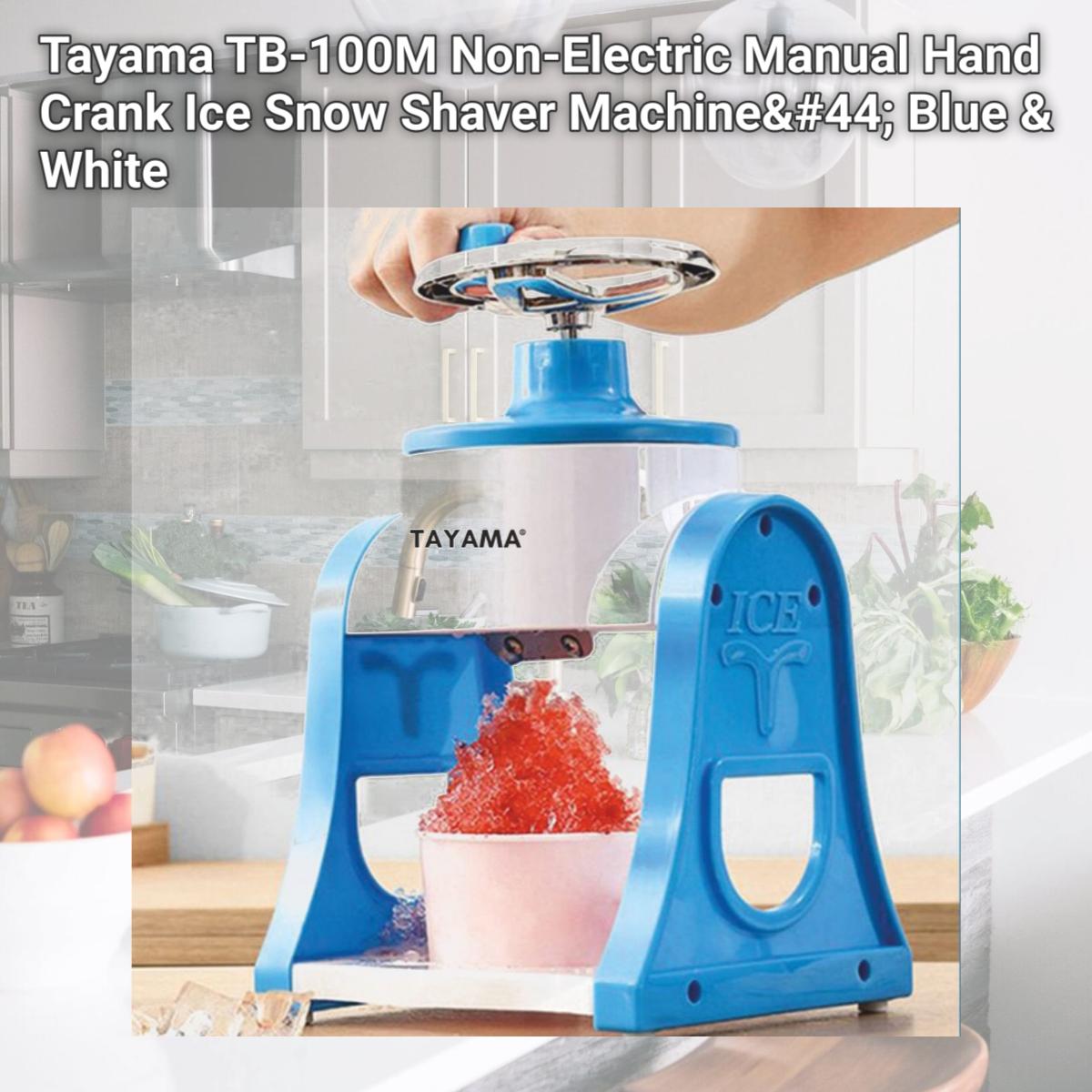Picture of Tayama TB-100M Non-Electric Manual Hand Crank Ice Snow Shaver Machine, Blue & White