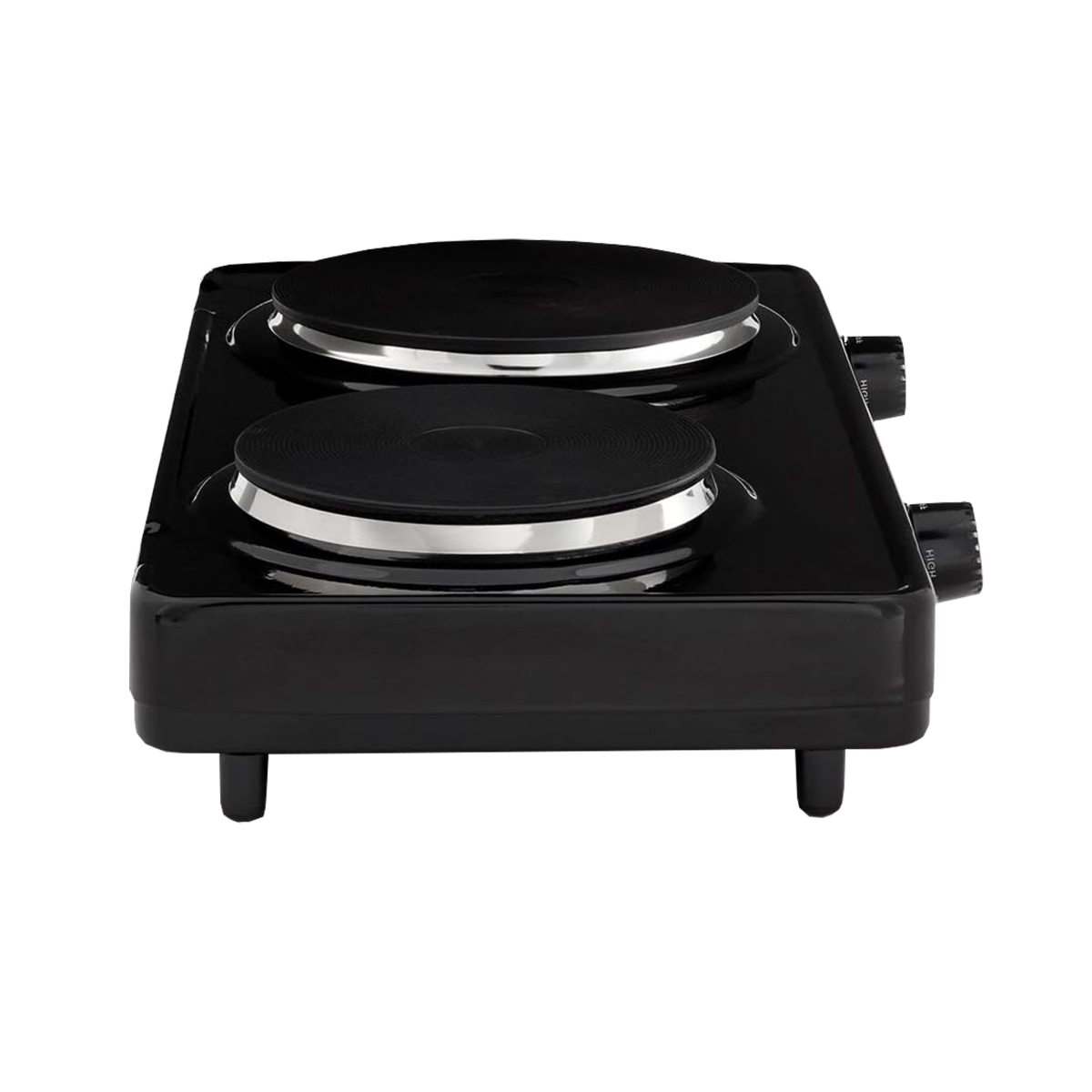 Picture of Tayama THP-3 Dual Burner Diecast Hot Plate with Temperature Controls, Black