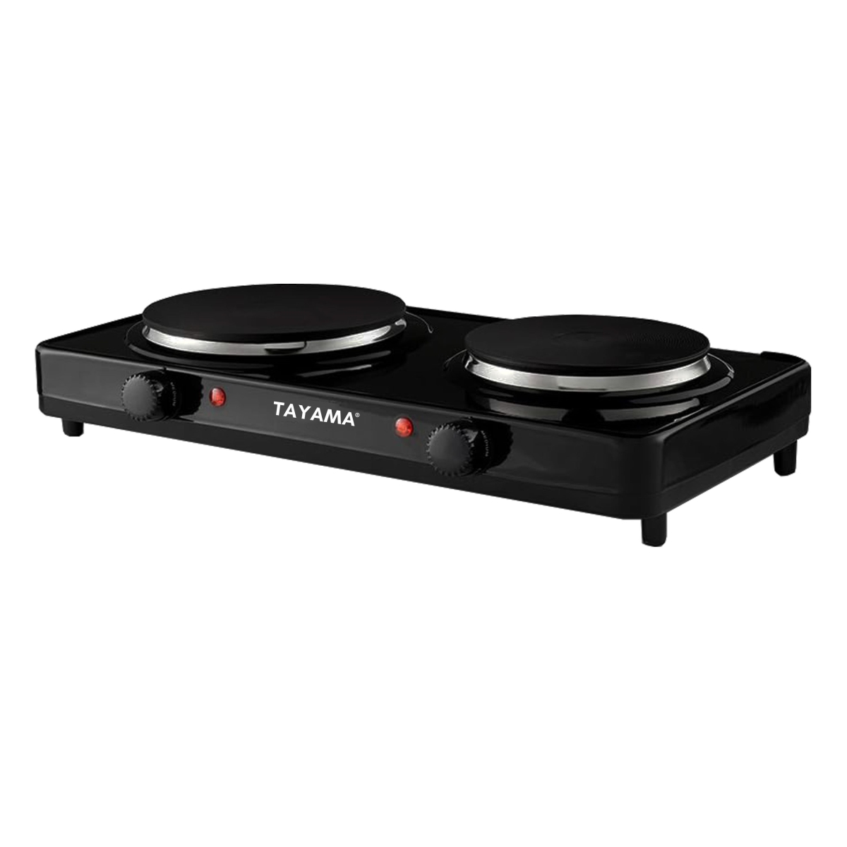 Picture of Tayama THP-3 Dual Burner Diecast Hot Plate with Temperature Controls, Black