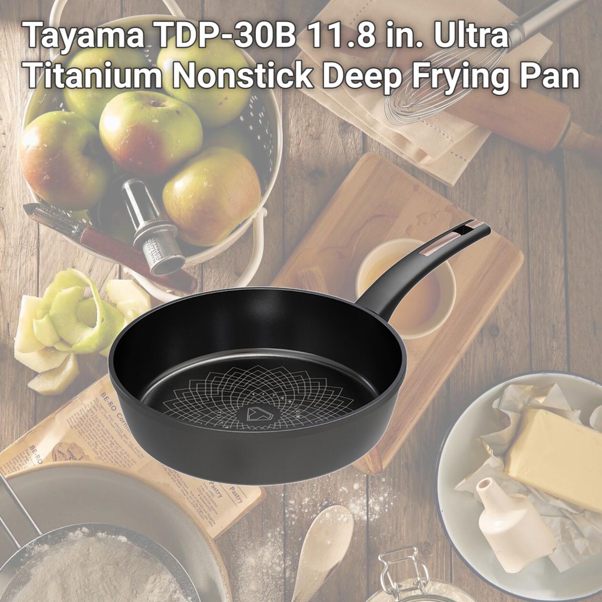 Picture of Tayama TDP-30B 11.8 in. Ultra Titanium Nonstick Deep Frying Pan