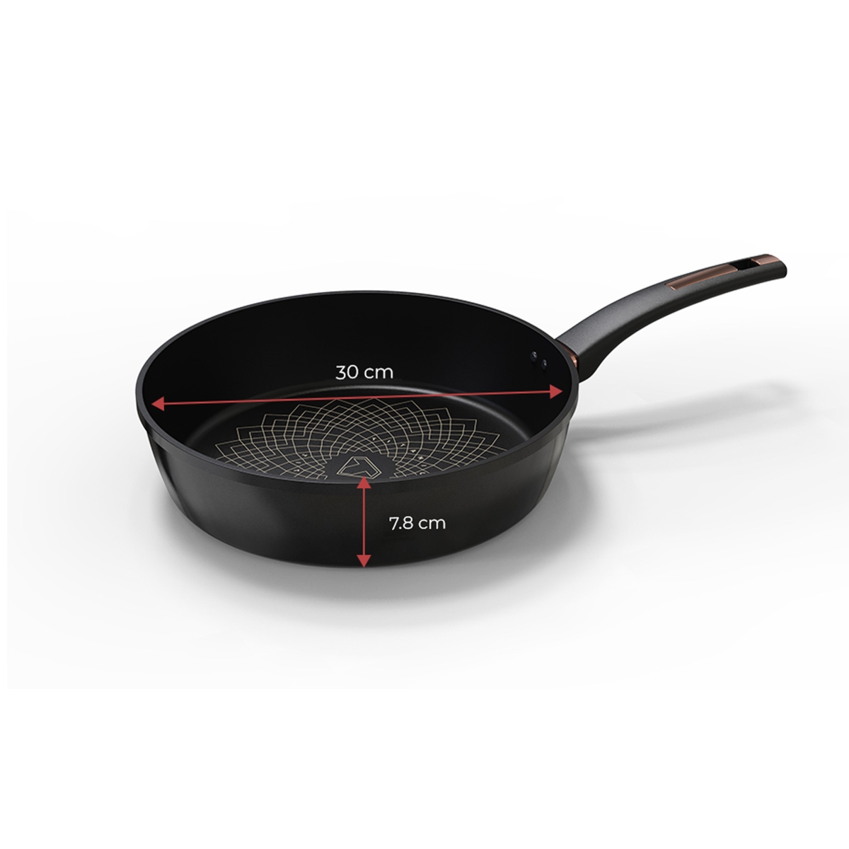 Picture of Tayama TDP-30B 11.8 in. Ultra Titanium Nonstick Deep Frying Pan