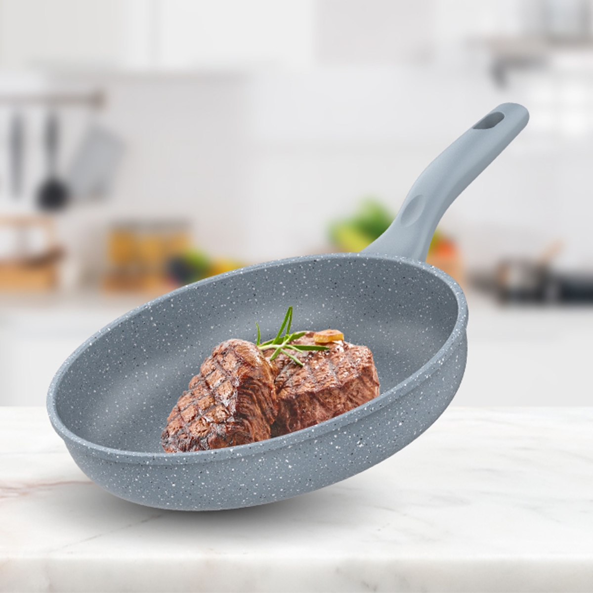 Picture of Tayama TMF-30MB 11.8 in. Marble Die-Cast Nonstick Fry Pan