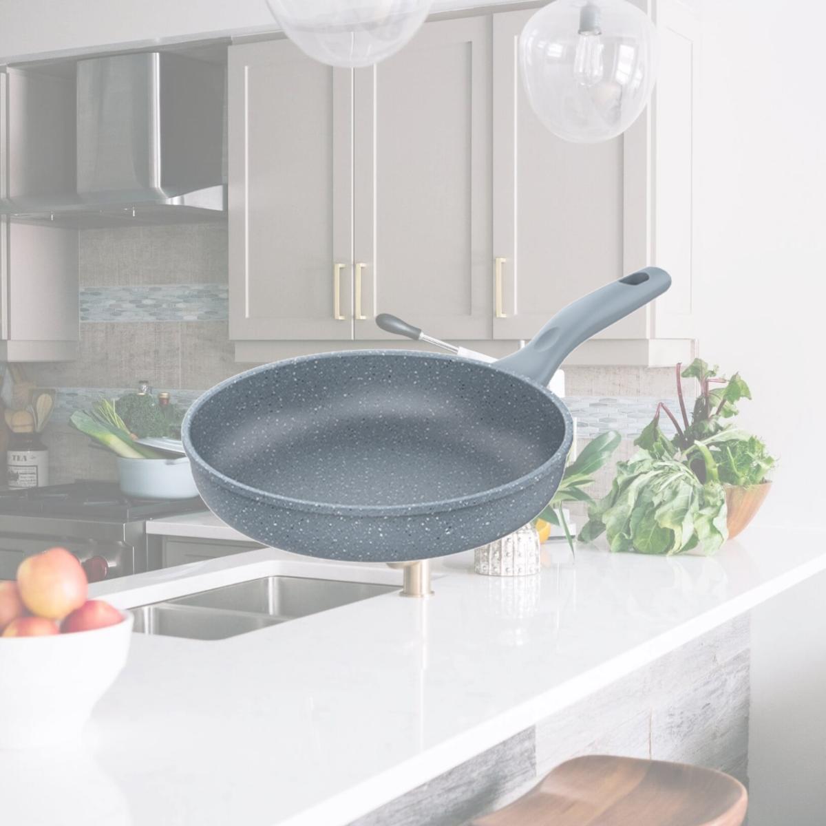 Picture of Tayama TMF-30MB 11.8 in. Marble Die-Cast Nonstick Fry Pan