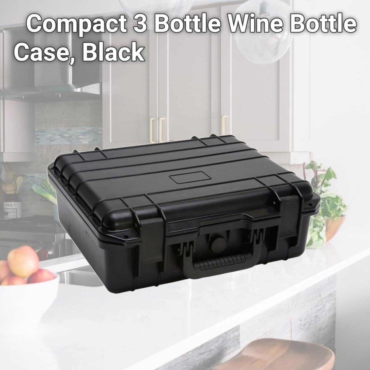 Picture of TZ Case WCB-016 B Compact 3 Bottle Wine Bottle Case, Black