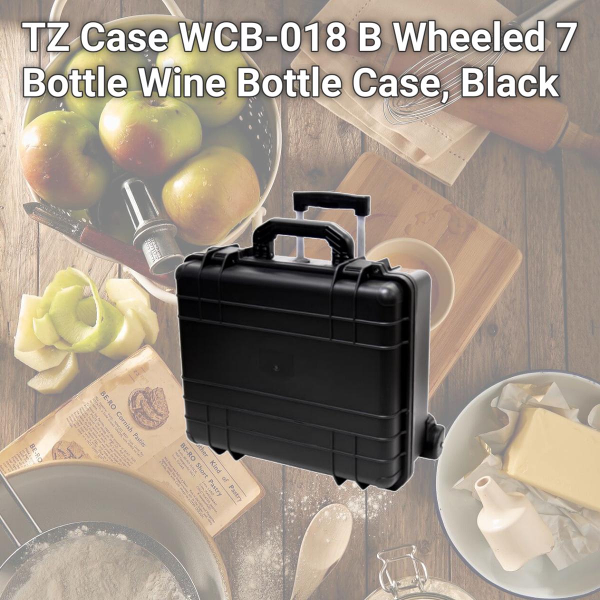 Picture of TZ Case WCB-018 B Wheeled 7 Bottle Wine Bottle Case, Black