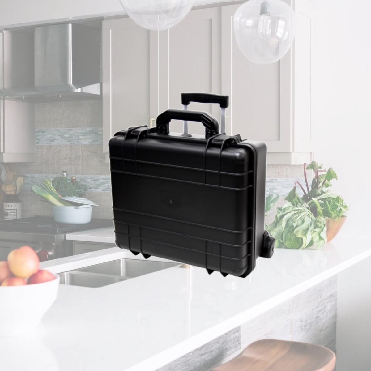 Picture of TZ Case WCB-018 B Wheeled 7 Bottle Wine Bottle Case, Black