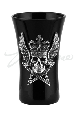 Veronese Design At09016aa Winged Skull With Crown On Pentagram Design Shot Glass