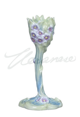 Veronese Design Ap20248aa Porcelain Candle Holder With Violet Bouquet Blue & Green