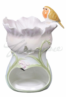 Veronese Design Ap20325aa Freesia & Robbin Decorative Aroma Oil Burner White