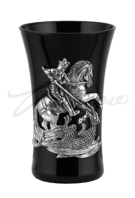 Veronese Design At09017aa St. George Slaying Dragon Shot Glass Black & Silver