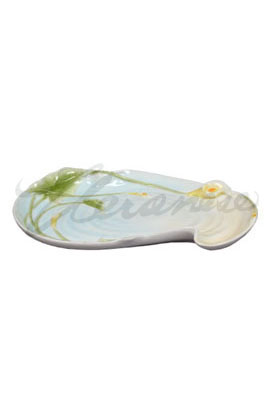 Veronese Design Ap20156aa Long Oval Glazed Porcelain Calla Lily Condiment Tray