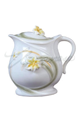 Veronese Design Ap20231aa Porcelain Calla Lily Sugar Bowl With Lily Cover Glazed