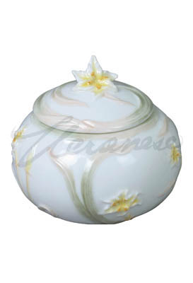 Veronese Design Ap20283aa Porcelain Sugar Bowl With Lilies & Leaves Pale Blue