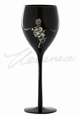 Veronese Design At08973aa Love Kills Accented Wine Glass Black & Silver