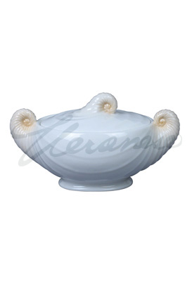 Veronese Design Ap20280aa Porcelain Art Nouveau Nautilus Sugar Bowl White Glazed