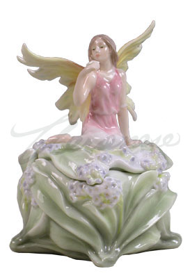 Veronese Design Ap20181aa Porcelain With Fairy On Lid Of Bluebell Trinket Box Glazed