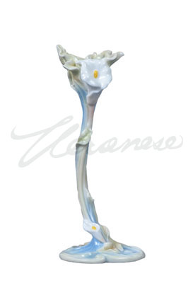 Veronese Design Ap20259aa Porcelain Calla Lily Candle Holder Blue & White