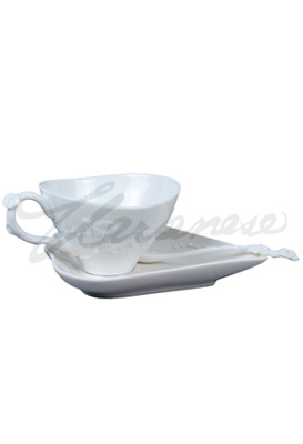 Veronese Design Ap20202yb Morning Glory Coffee Set With Spoon White