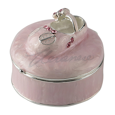 Veronese Design At09054aa Casket Shoe Trinket Box - Pink