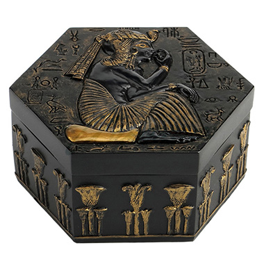 Veronese Design Wu68289ac Egyptian Ramesses-ii Sitting In School Hexagonal Trinket Box