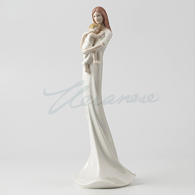 Veronese Design Bp00319aa Figurine Graceful Mother Holding Her Child - Pale Brown