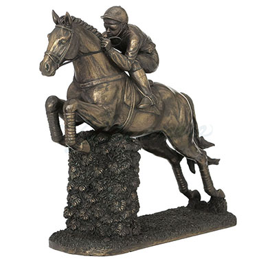 Steeplechase Horse & Rider Jumping Statue