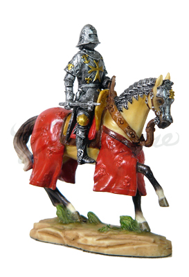 Armored Crusader On Horseback With Maltese-cross Emblem