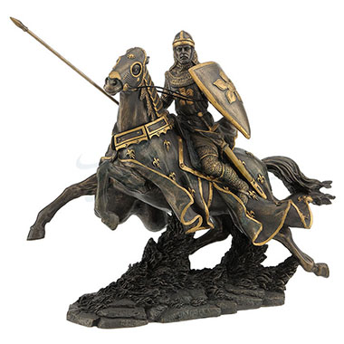 Medieval Armored Knight & Horse Charging