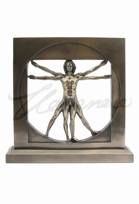 The Vitruvian Man Leonardo Da Vinci Cold Cast Bronze Figurine