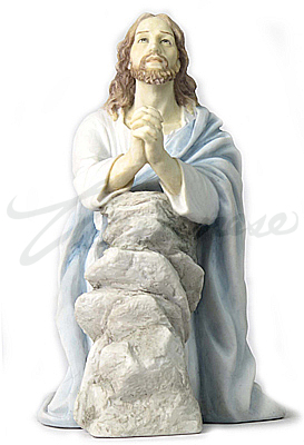 Jesus Praying In Gethsemane Decorative Figurine - Light Color
