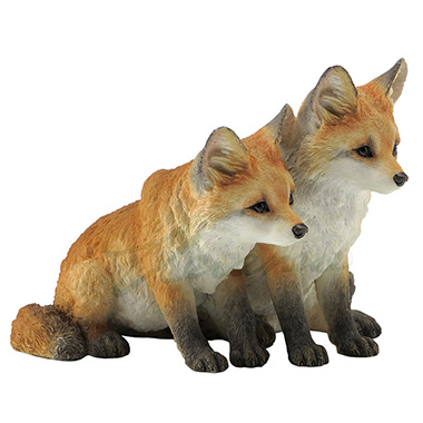 Two Fox Pups Decorative Statue Figurine