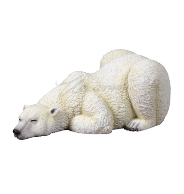 Sleeping Polar Bear Decorative Statue Figurine
