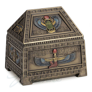 Veronese Design Wu76267a4 Egyptian Heart Scarab & Isis Trinket Box
