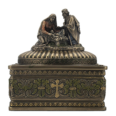 Veronese Design Wu76586a4 The Birth Of Jesus Casket Nativity Trinket Box