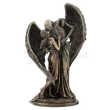 Veronese Design Wu76855a4 Kiss Of Death Antique Bronze Finish Winged Skeleton Statue