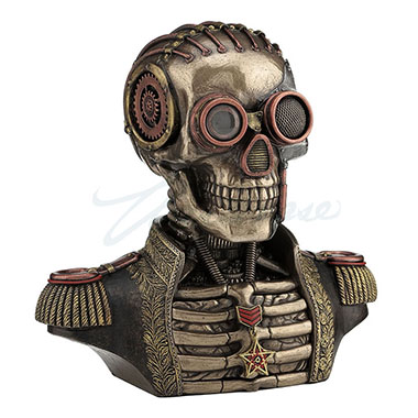 Steampunk Skeleton In Band Uniform Trinket Box Statue