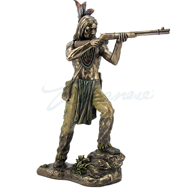Veronese Design Wu76628a4 Indian Warrior Standing & Shooting Rifle