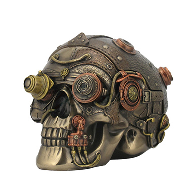 Veronese Design Wu76558a4 Leather Look Gearhead Steampunk Skull Trinket
