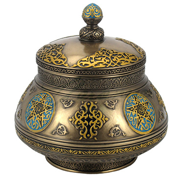 Veronese Design Wu76574a4 Arabesque Pattern Round Jar With Lid & Star Designs