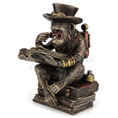 Veronese Design Wu76796a4 Steampunk Chimpanzee Scholar Sculpture - Bronze