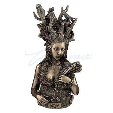 Statue Of Gaia Greek Mother Earth Goddess & Mother Came To All Life - Bronze
