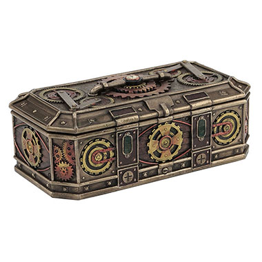 Veronese Design Wu76909a4 Steampunk Gears Trinket Box - Bronze