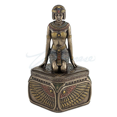 Veronese Design Wu76971a4 Art Deco Kneeling Egyptian Queen Trinket Box
