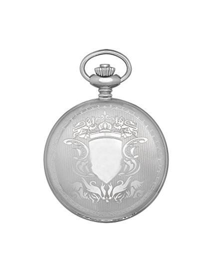 Dwa004 Stainless Steel Hunter Case Mechanical Pocket Watch, White